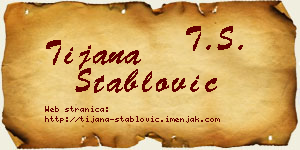 Tijana Stablović vizit kartica